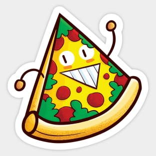 Cute Pizza with Happy Expression Sticker